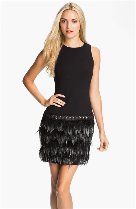 michael kors feather dress.